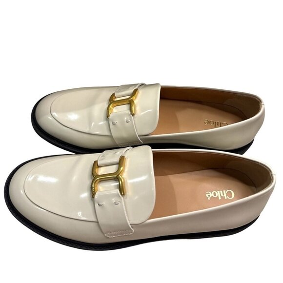 Chloé Marcie Leather Loafer Eggshell W 11 US 41 EU NIB Quiet Luxury MSRP $875 - Picture 7 of 8